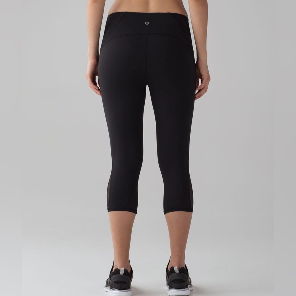 Lululemon Keep Score Mesh Crop 17" Blue High Rise Full On Luxtreme Size 4 - Picture 2 of 12